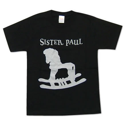 木馬 ブラック（シルバーグレープリント）／Sister Paul (シスターポール)【国内バンドTシャツ】
