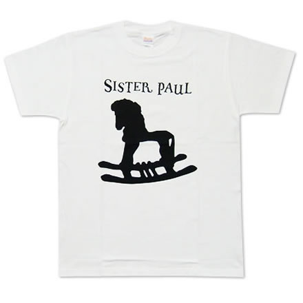 木馬 ホワイト（ブラックプリント）／Sister Paul (シスターポール)【国内バンドTシャツ】