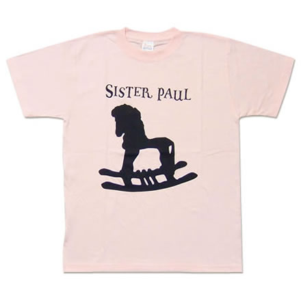 木馬 ライトピンク（ブラックプリント）／Sister Paul (シスターポール)【国内バンドTシャツ】