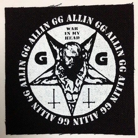 War in My Head (ウォー イン マイ ヘッド) 布パッチ／GG Allin (ジー ジー アリン)【バンドグッズ（布パッチ/ワッペン）】